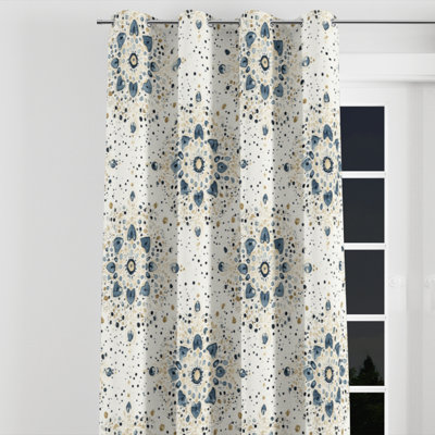 Abstract Curtains for bedroom - Modern Azzie Velvet Grommet Curtain - 1 Panel