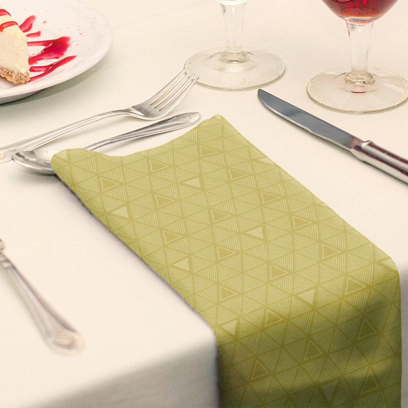 Jordao Cotton Abstract Square Napkin, 0.1" H x 10" W x 10" D, Gold