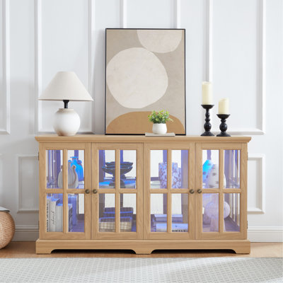 Armoire gracieuse avec lumières à DEL et tablettes réglables pour objets de collection