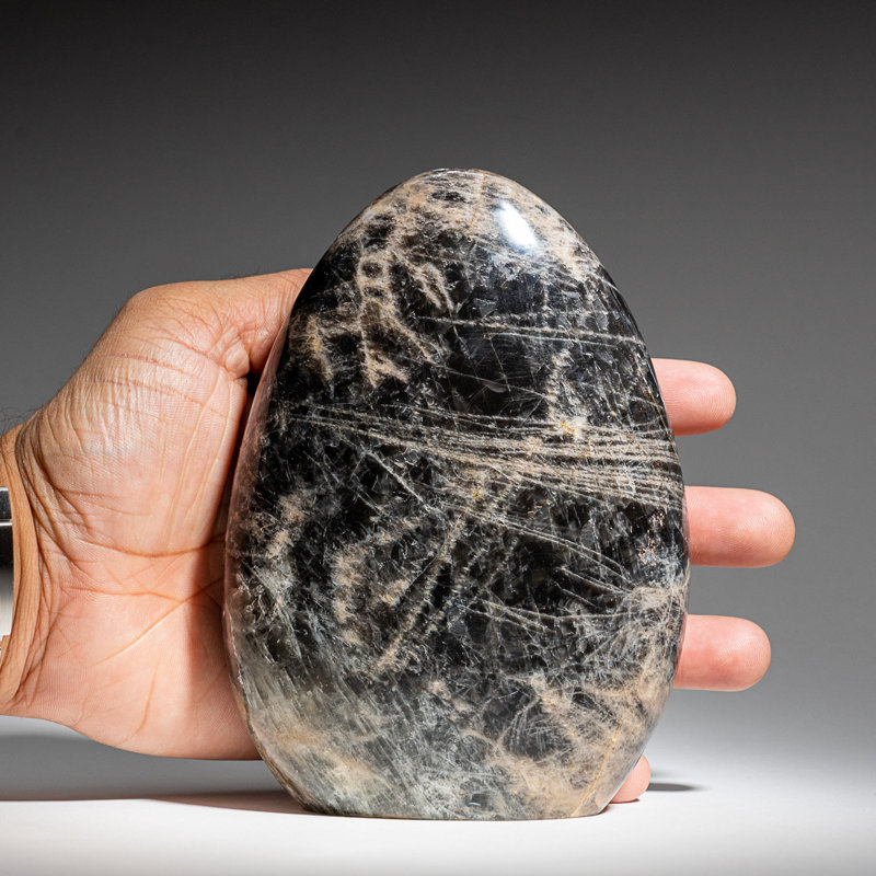 Genuine Black/Gray Moonstone Freeform from Madagascar (2.5 Lbs)