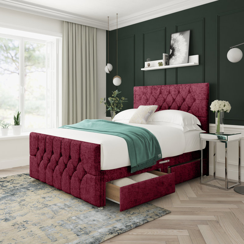 Upholstered Bed, Purple, Double (4'6)