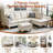 3-Piece Flannel Sectional Sofa-1288810900-1288810896