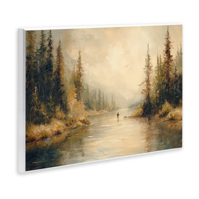 Fly Fisher at Misty River Wall Plaque, design by Petal Prints Design