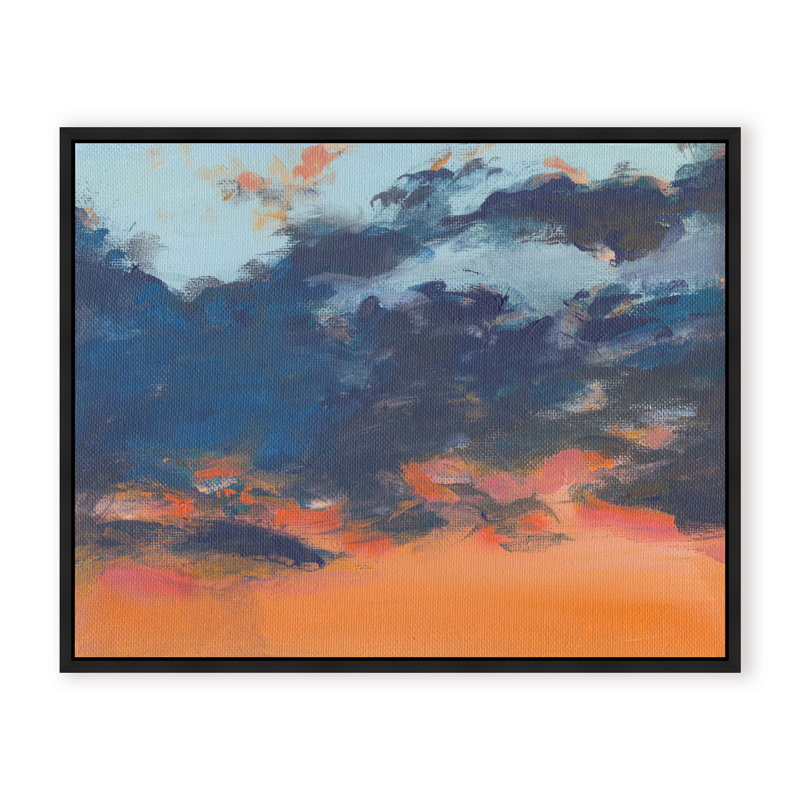 Coastal Retreat Asbury Park Sunset, Framed Canvas, Beige, 24" H x 30" W x 2.375" D