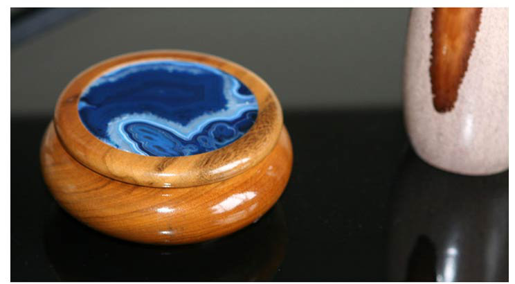 Boîte à bijoux océan agate et cèdre ocean