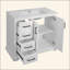 36" Modern Bathroom Vanity With Ceramic Sink, Soft-Close Door, Adjustable Shelf & 3 Drawers, Ample Storage, Elegant Design For Medium To Small Bathrooms