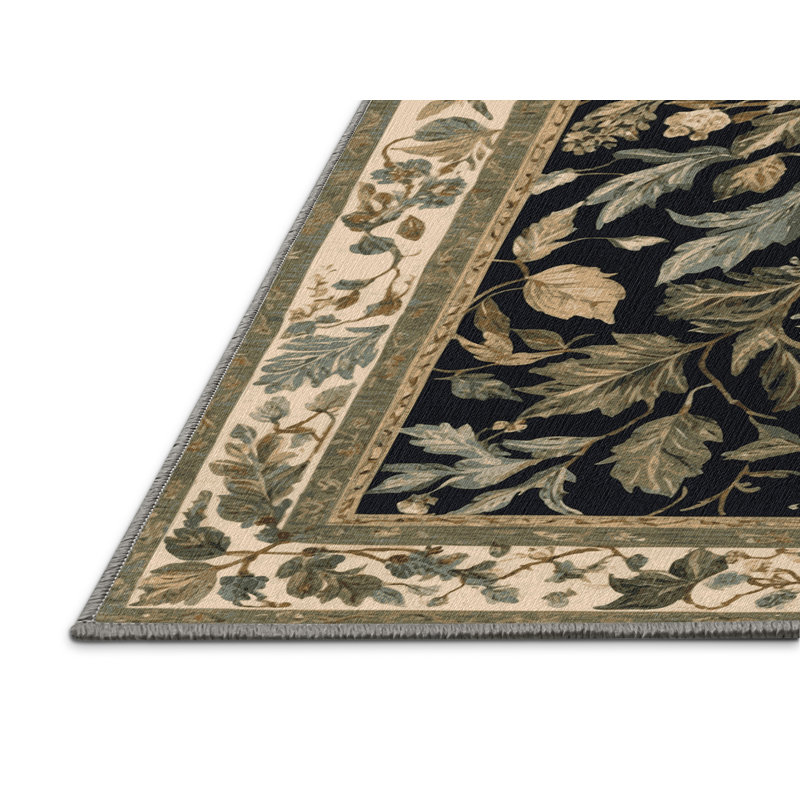 Machine Washable Nature Brown Area Rug, Rectangle 3' x 5'