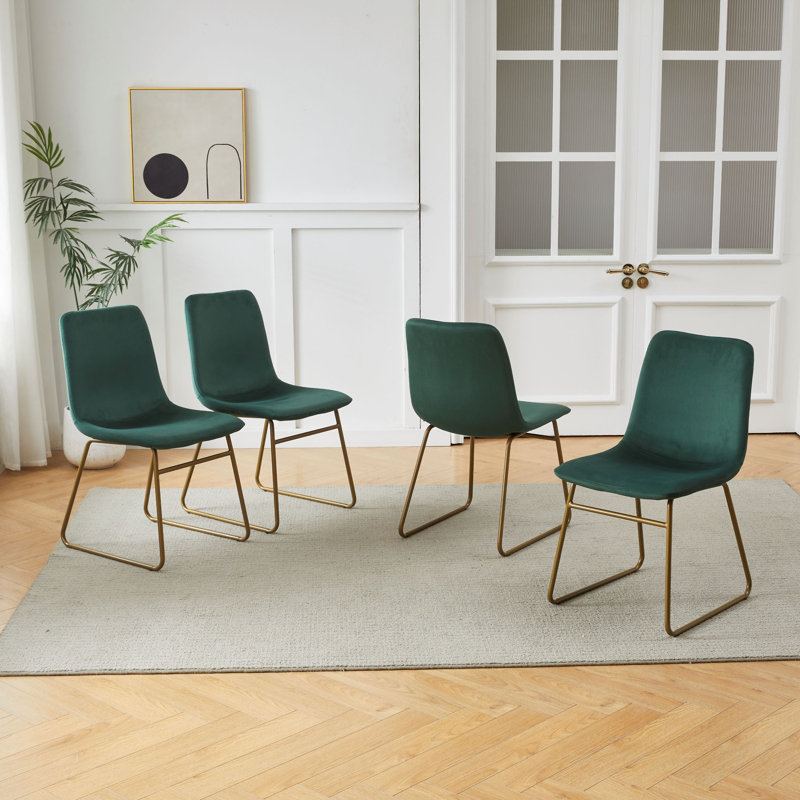 Chaise d'appoint en velours Farschid, Vert