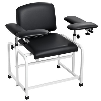 Fauteuil médical avec capacité de prise de sang Phlebotomie de 750 lb, fauteuils de prélèchement de sang confortables avec accoudoirs réglables, siège rembourré doux, cuir PVC facile à nettoyer pour les centres hospitaliers