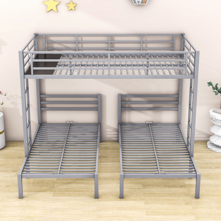 Barranca Full Over Twin & Twin Metal L-Shaped Bunk Beds