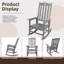 Wooden Rocking Chair with High Backrest and Wide Seat-1135207378