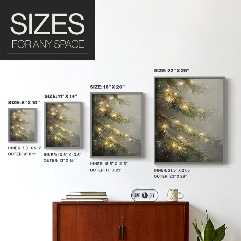 Art des Fêtes de Noël - série 2 - CCLX, reproduction encadrée - bois massif, H 15 po x l 12 po, Gris