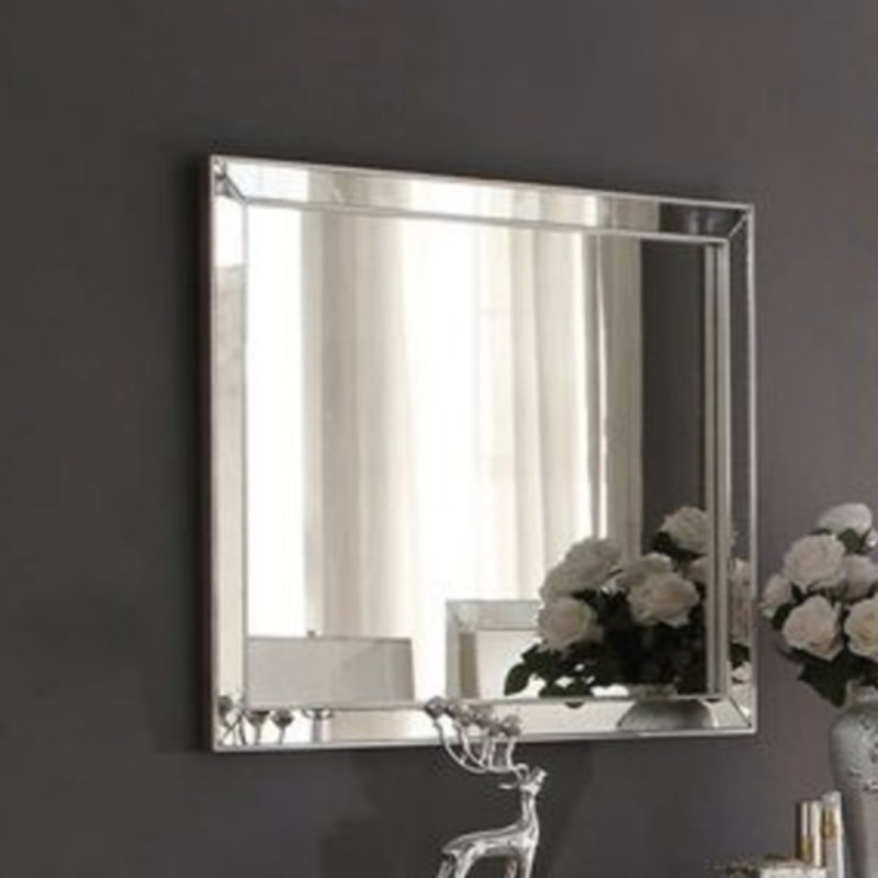 Miroir Voeville II à finition platine, miroir