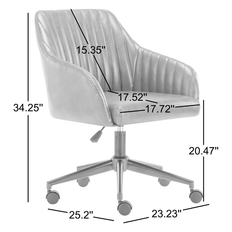 Chaise de bureau pivotante rembourrée Gulliver, Marron foncé