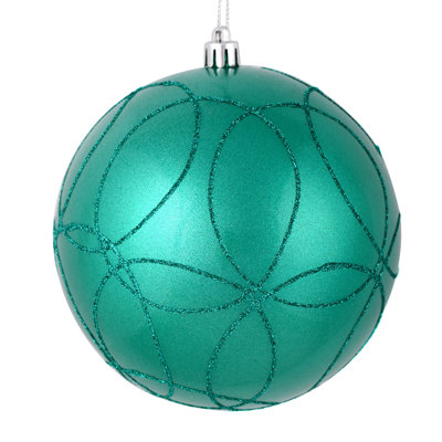 Candy with Circle Glitter Pattern Ball Ornament