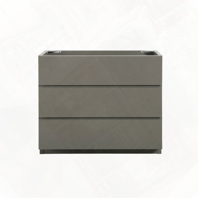 Armoire de plancher avec trois tiroirs préassemblés sans poignée