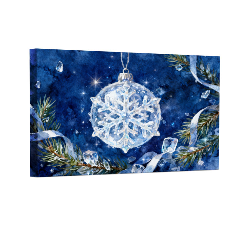 Ornement en forme de flocon de neige de Noël, ensemble de 3 impressions sur toile, H 12 po x l 18 po
