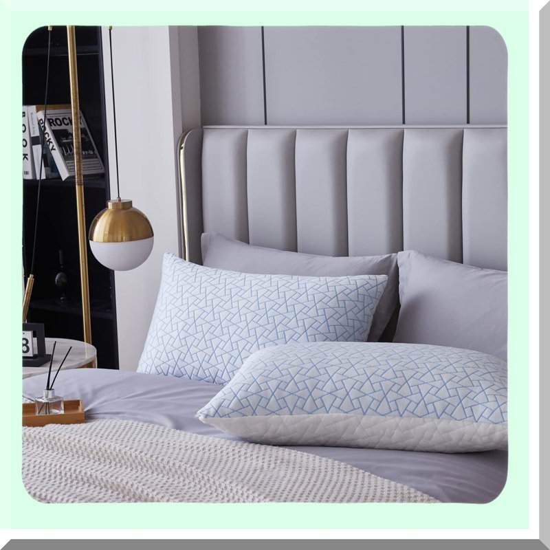 Cooling Gel Memory Foam Rayon From Bamboo Pillow - Adjustable Queen Size for Neck and Shoulder Pain Relief - Side and Back Sleeper's Dream Pillow