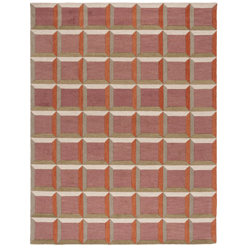 Tapis géométrique touffeté à la main Nickelsen, Rectangle 8 pi x 10 pi