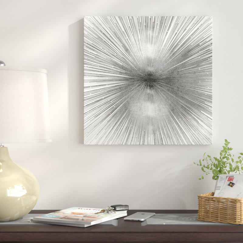 Radiant Silver, impression sur toile tendue, H 26 po x l 26 po x p 1,5 po, Toile tendue, Pas de tapis
