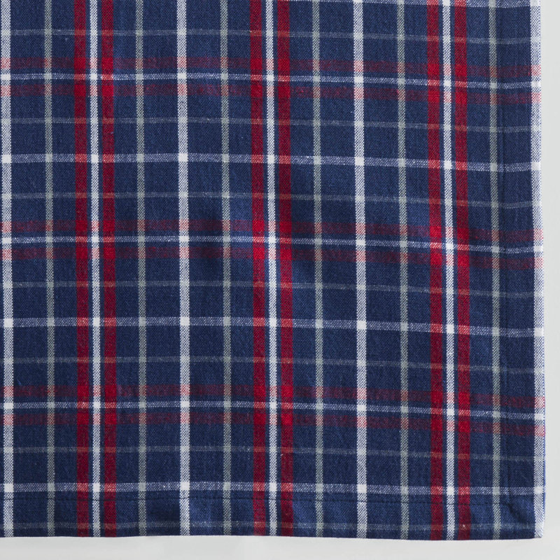 Checkered 100% Cotton Table Runner, Blue Depths