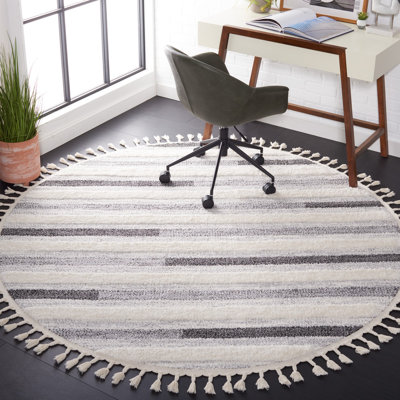 Moroca Tassel Shag Performance Striped Rug