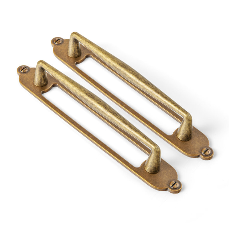 Solid Spindle Bar Pull With Backplate(G025) Multipack, 5", Antique Brass