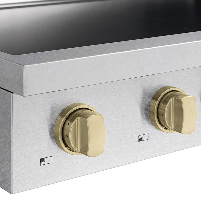 Autoportant ZLINE 30 po. Induction Paramount avec 4 éléments en acier satiné et accents bronze