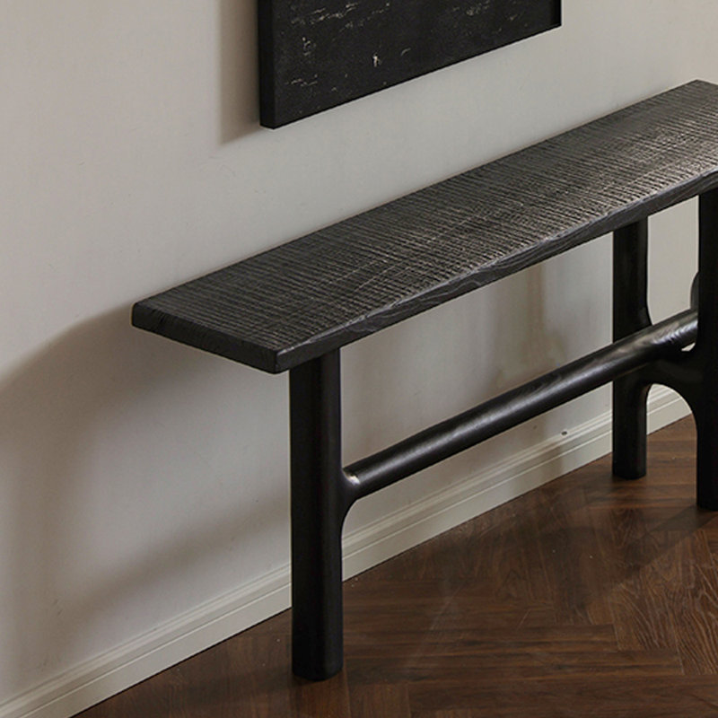 Wabi-Sabi Style Solid Ash Wood Entryway Table, 31.5" H x 47.2" W x 11.8" D