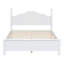 Ensemble de lit plateforme double en bois massif avec 2 tables de chevet - Blanc-989698917