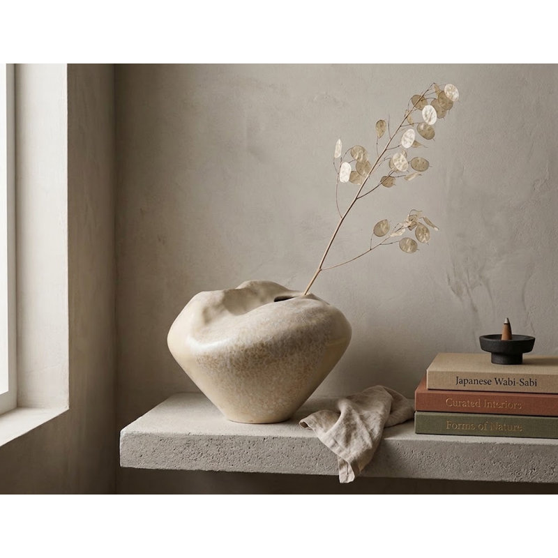 Premium Ceramic Wabi Sabi Wave Vase