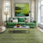 Tapis multicolore vert chaud en laine tissé à la main-961156420
