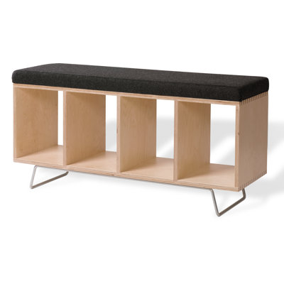 Wool Upholstered Storage Bench
