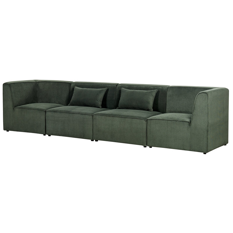 Ritsa 4 Seater Corduroy Sofa, Green