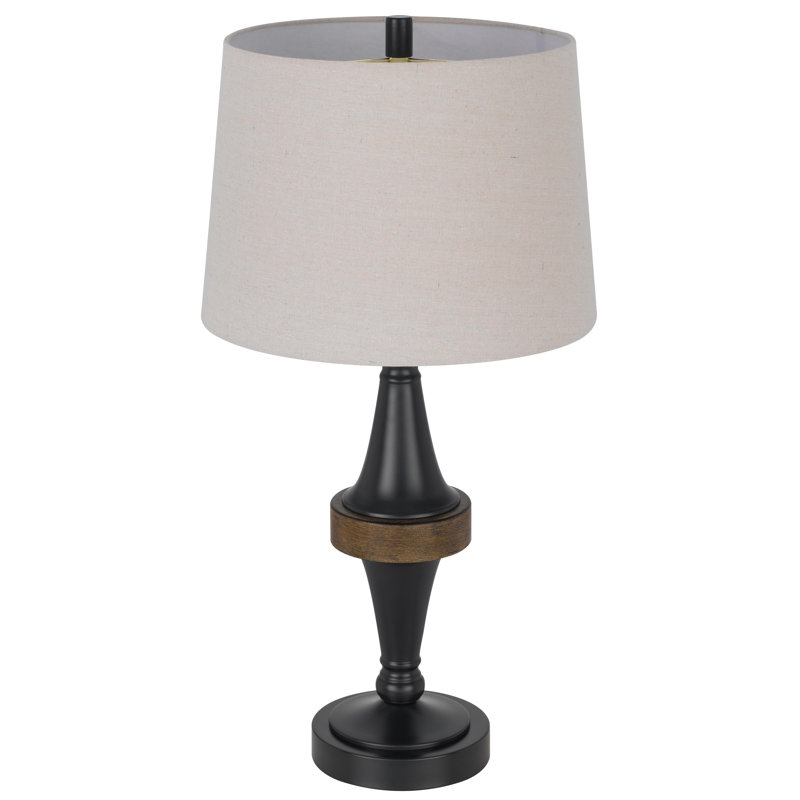 Lampe de table en métal Arbor 150W 3 voies avec abat-jour en tissu rigide