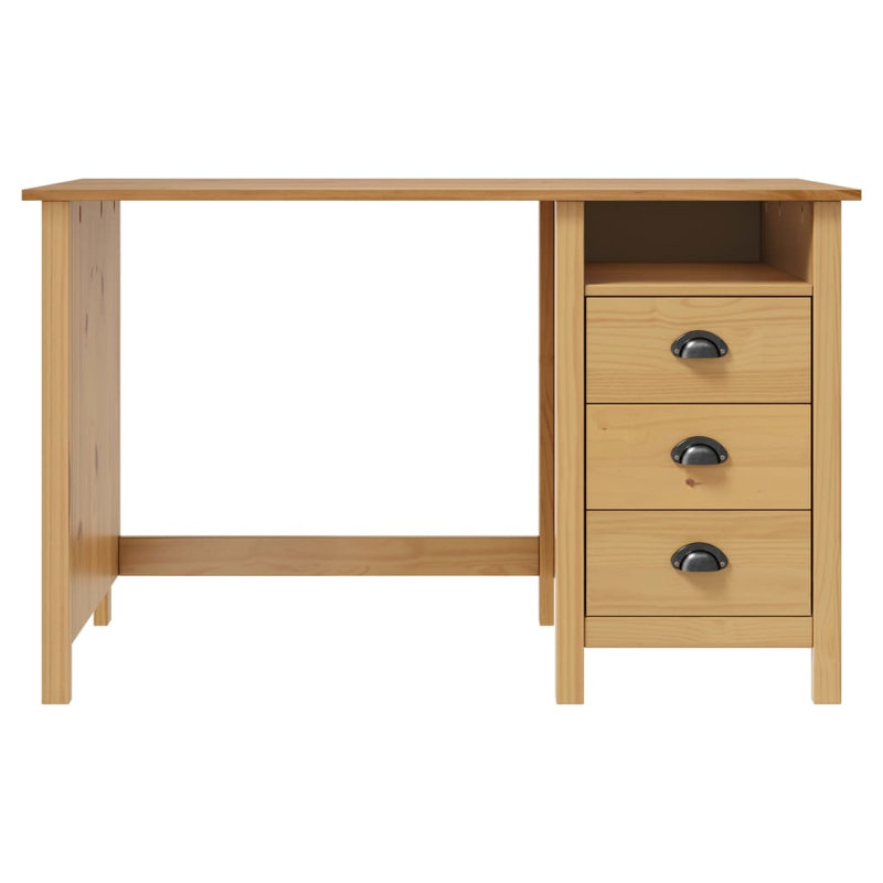 Michaelis Desk Hill With 3 Drawers, Brown