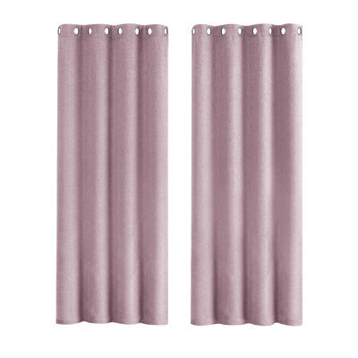 Linen Blend Blackout Curtain Panel Pair