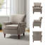 Zellig Traditional Wooden Upholstered Accent Chair-1429651852