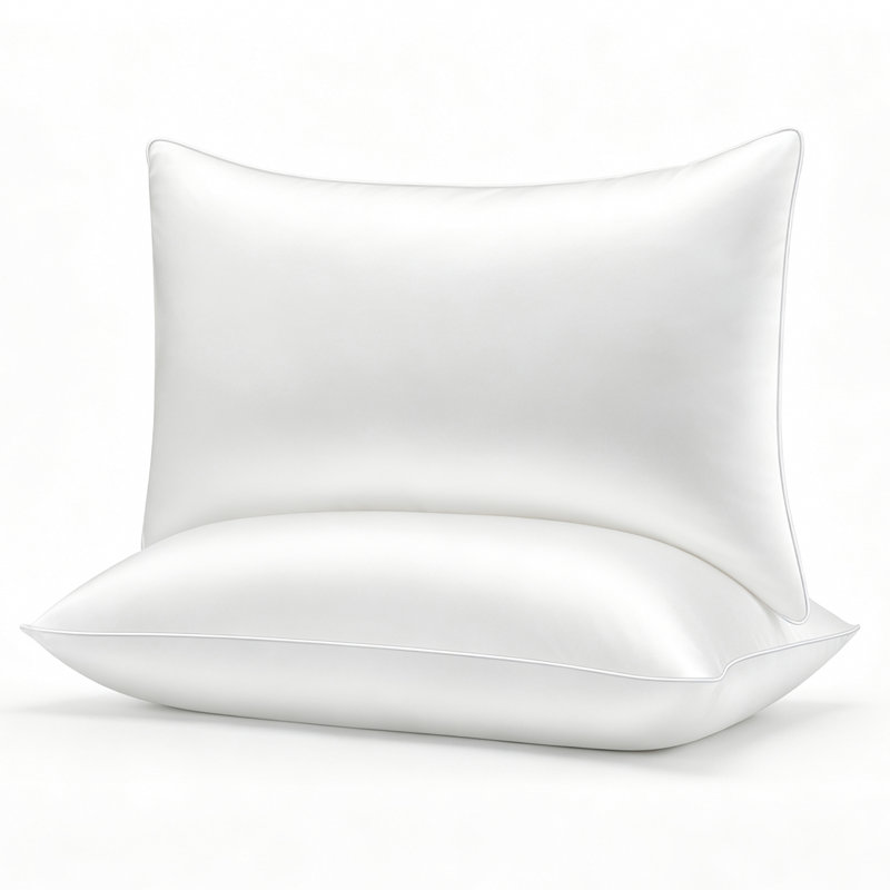 Wrinkle-Resistant & Dust-Proof Queen Down Alternative Pillows - Premium Bed Pillows with Luxurious Sheen, Breathable & Skin-Friendly Cover