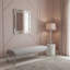Banc d'appoint en velours rose - gris