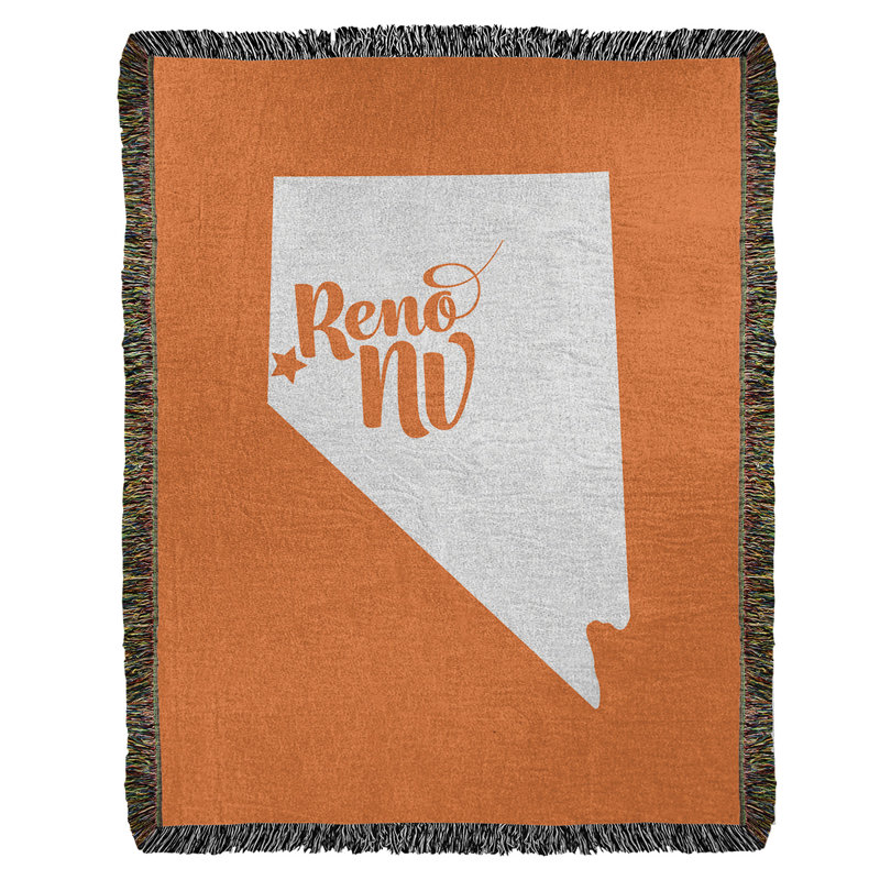 Hand Woven Throw Blanket, 50" W x 60" L, Orange