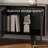 70" Modern Black Wood TV Stand with Curved Doors, 4-Door Media Console with Gold-Tipped Legs & Spacious Storage, Fully Pre-assembled-597940071