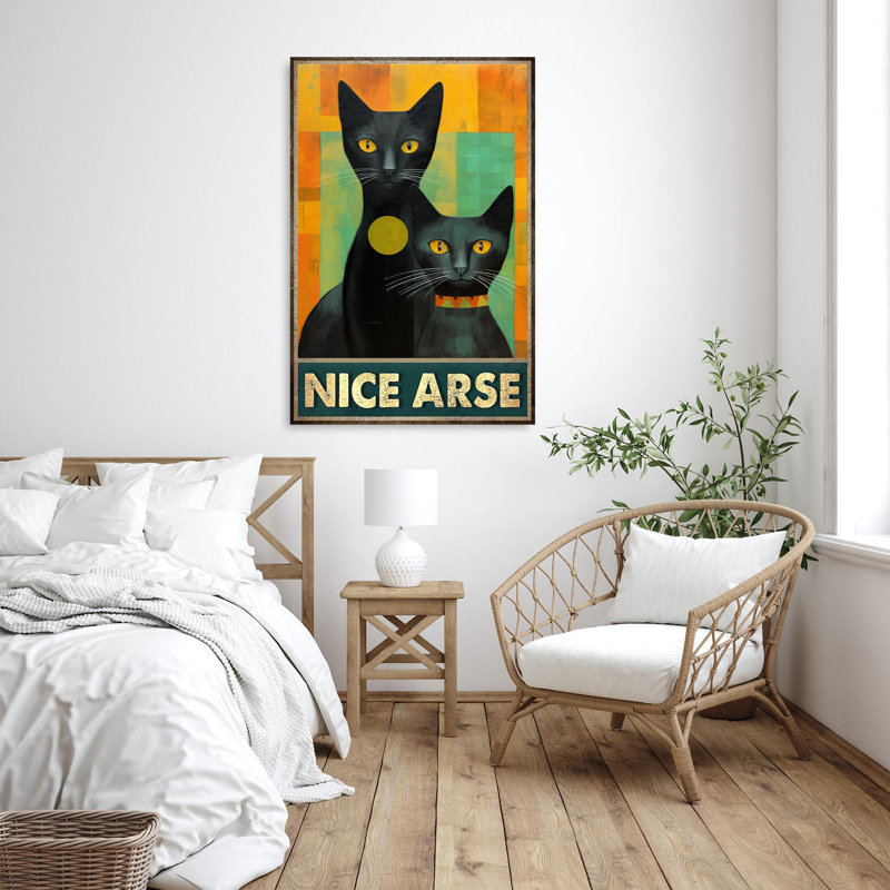 «Black Cats Nice Ass», reproduction de rectangle 1 pièce «A Black Cats Nice Ass», reproduction de rectangle 1 pièce sur toile tendue