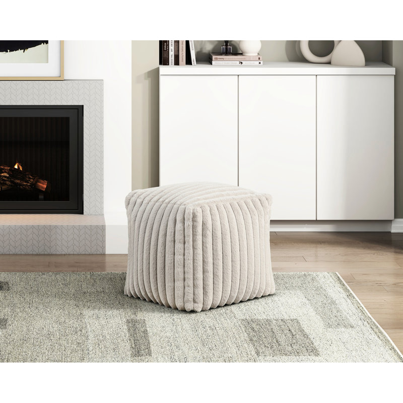 Pouf carré en velours côtelé, repose-pieds moderne avec base antidérapante, repose-pieds de 300 lb, tabouret de pieds, dimensions de 16 po, capacité, 16 po x 16 po x 16 po