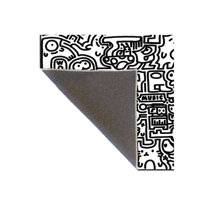 Black Striped Character Themed Woven Base Washable Rug, Runner 3'3" x 9'10" Rug Pad Included