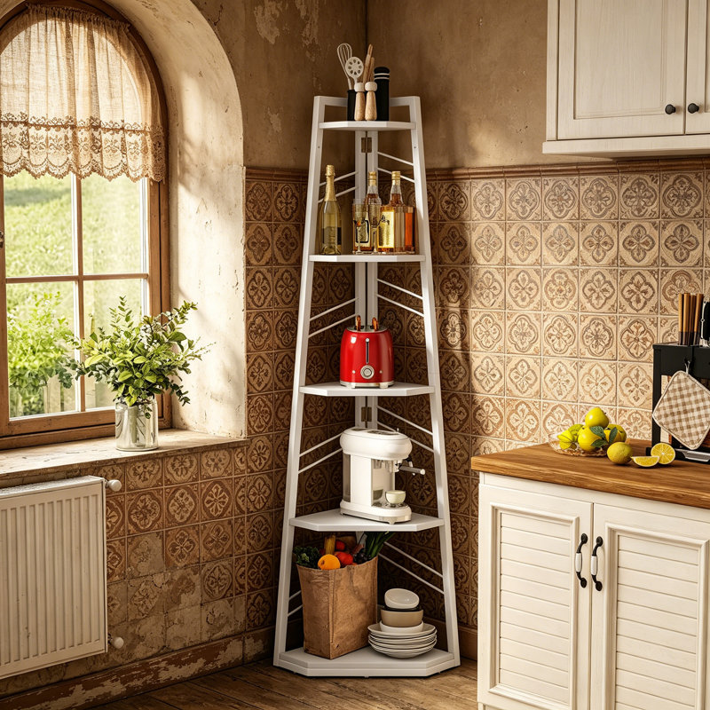 160cm H x 35cm W Metal Corner Bookcase