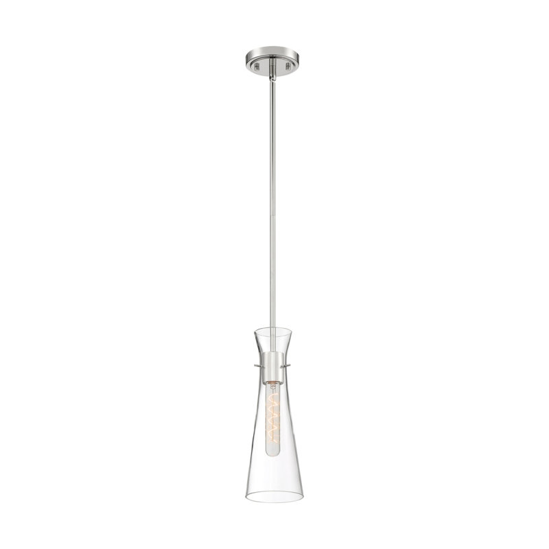 Luminaire suspendu à 1 lumière Bartly, Nickel poli