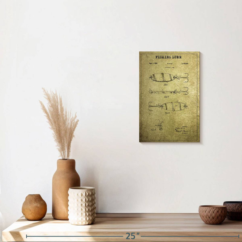 " Fishing Lure Patent " by Patent Hunter, 12" H x 8" W x 1" D