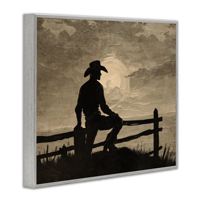 «Sunset Cowboy Fence Silhouette», estampe numérique, conception de Kim Allen