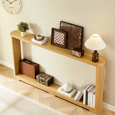 Console étroite de 70,1 pouces avec éléments ondulés - idéale pour le bureau et la décoration de l'entrée